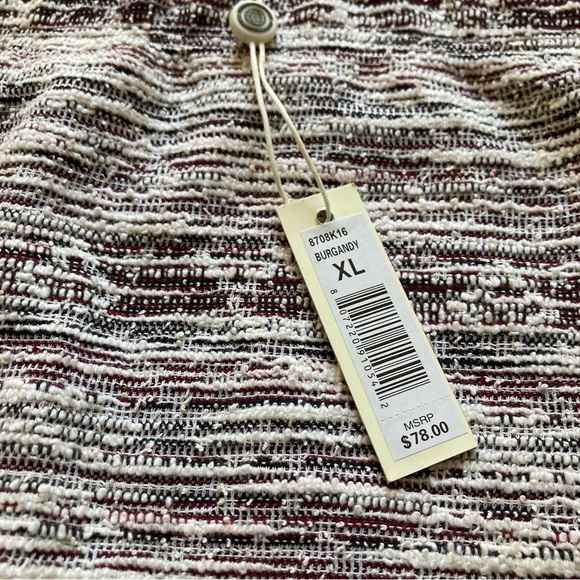 Max Studio Burgundy Tweed Embroidered Trim Pencil Skirt Size XL - Picture 9 of 9